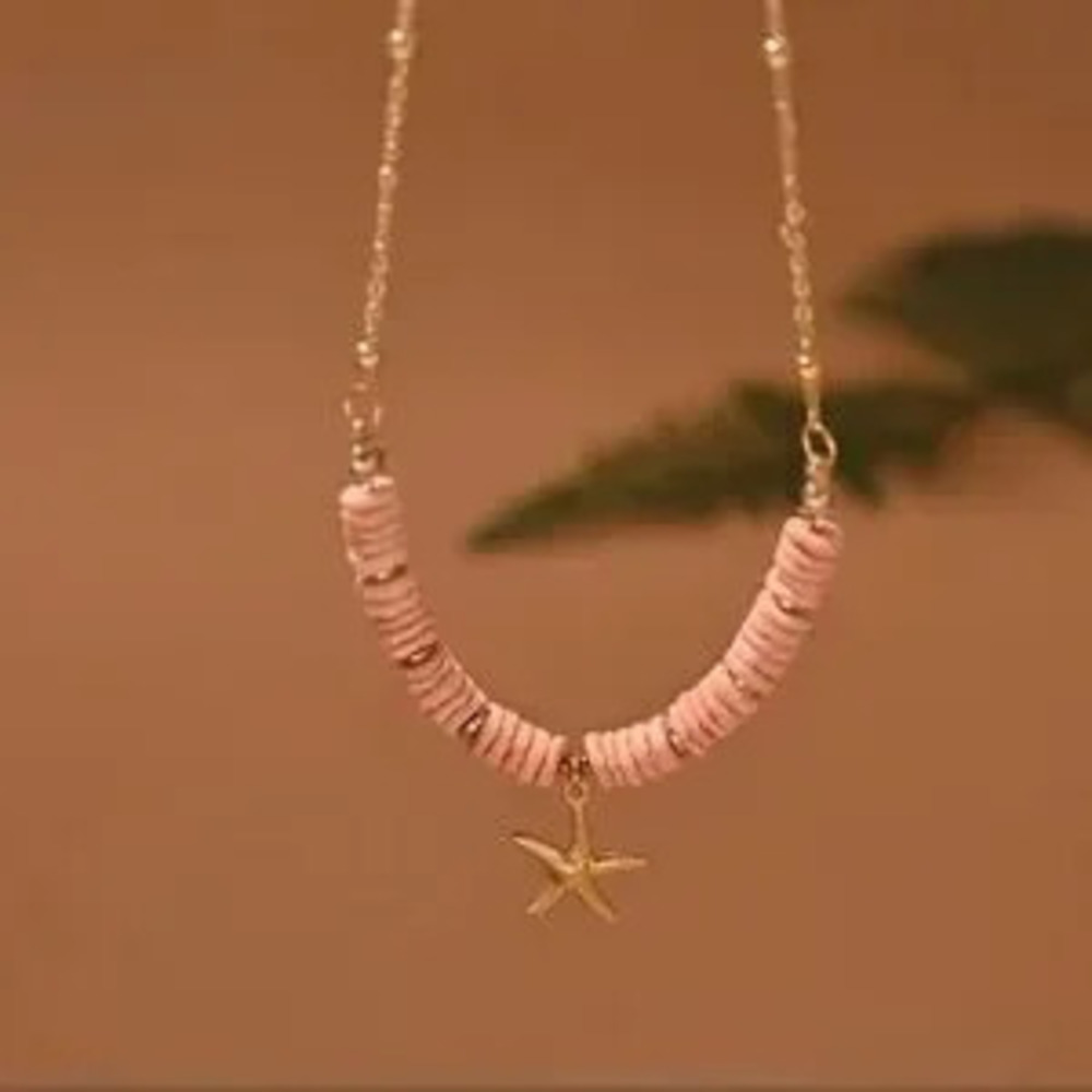Starfish Boho Vacation?Pink Necklace